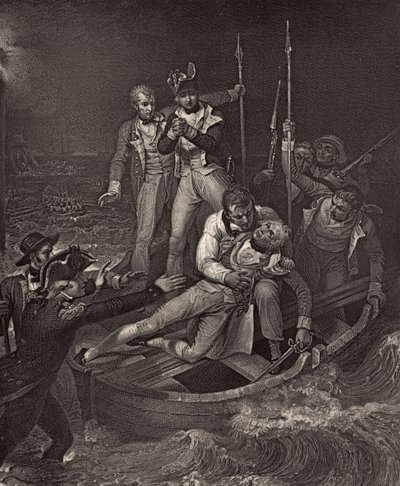 Nelson Wounded at Tenerife in 1787, Illustration from 